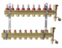 DANFOSS, Коллекторная группа FHF-9F set с клапанными вставками и расходомерами, 9 контуров - купить в Тамбове