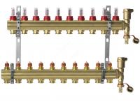 DANFOSS, Коллекторная группа FHF-10F set с клапанными вставками и расходомерами, 10 контуров - купить в Тамбове